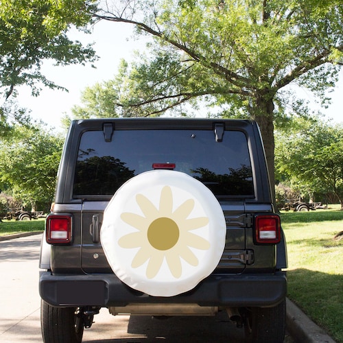 Daisy Tire Cover Compatible With Jeep, Floral Spare Tire Cover main image 3