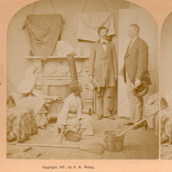 1874 Took a Friend Home to Dine.  F.G. Weller Stereoview Photo