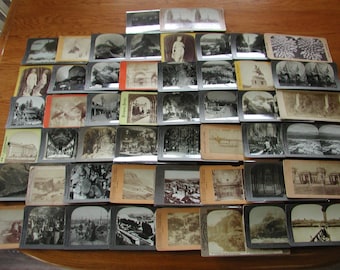 Big Lot of (50) Stereoview Photos. Good Variety