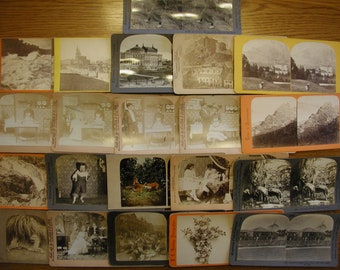 Lot of (21) Stereoview Photos, Good Variety!