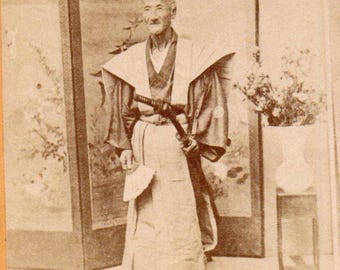 A Former Samurai in Japan. Stereoview Photo