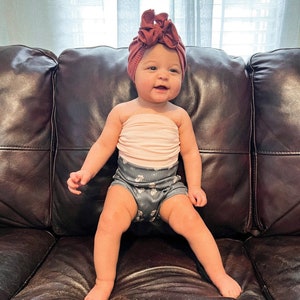 Ribbed handmade pink Tube Top For Baby Girl, toddler birthday first second gift, Spring summer Baby Shower, fashionable baby ideas