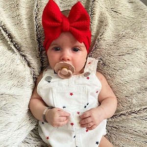 Red Baby Bow for Valentine’s Day, Baby Girl’s Valentine’s headband bow. Headwrap bow for girls, toddler girls red headband bow, toddler bow