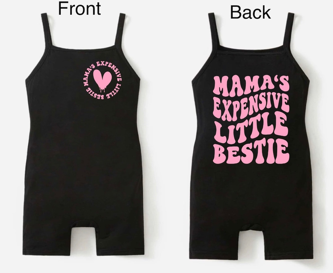 Black Solid Tank Top Romper for Baby Girl Summer Gift, Mamas Bestie