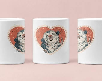 Mushroom the Opossum Valentines Mug