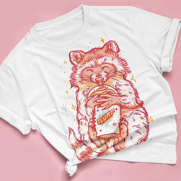 Slurp Vibes Raccoon Graphic T-shirt
