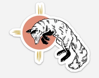 Minimal Modern Fox Sticker