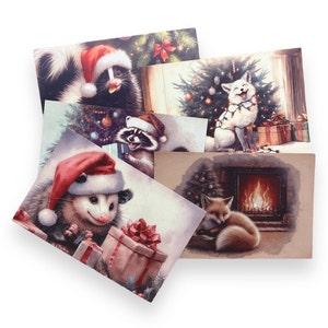 Lot de cartes postales d'inspiration vintage pour les fêtes (5)