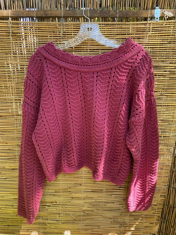 Vintage Burgundy 80s Boat Neck 