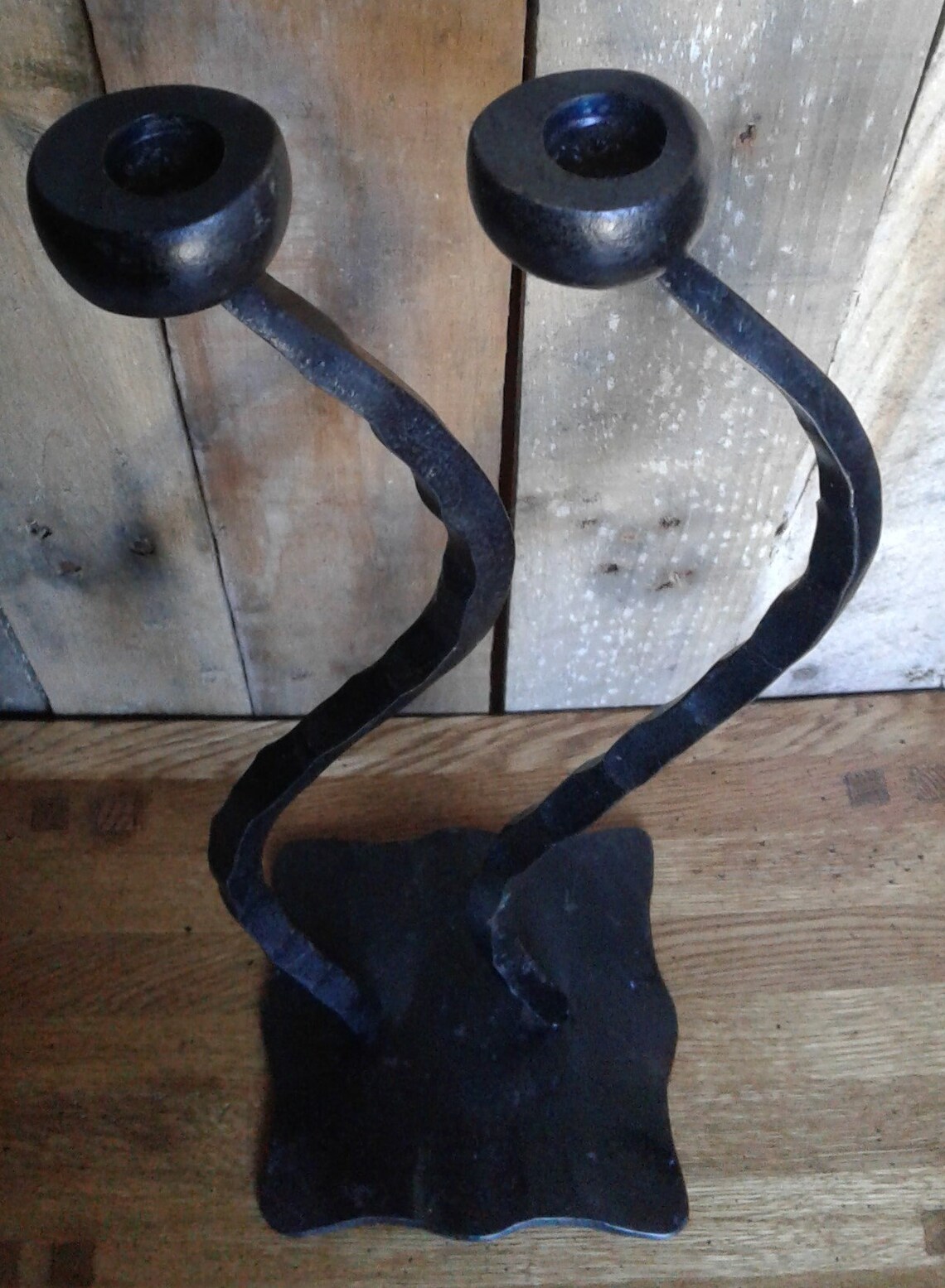 Hand Iron Candlestick Holder holds 2 candles Etsy