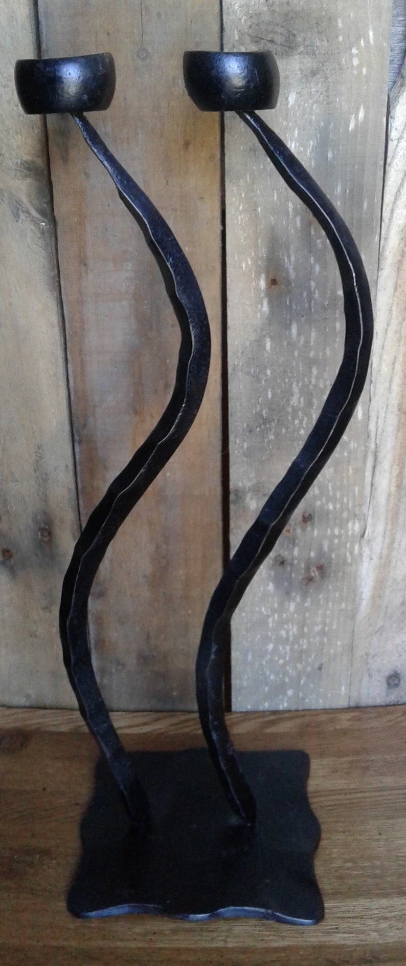 Hand Iron Candlestick Holder holds 2 candles Etsy