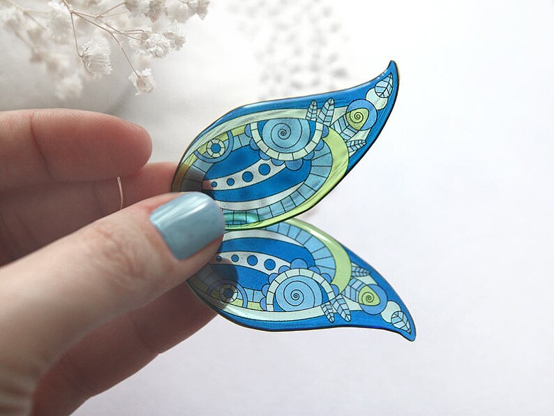 Royal blue earrings for girlfriend Paisley earrings Two sided Etsy