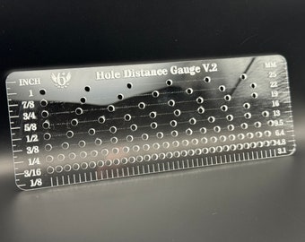 Leather Hole Spacing Gauge, Acrylic Punch Spacing and Stitch Marking Tool for Leatherwork, Bookbinding and Rhinestone Layout