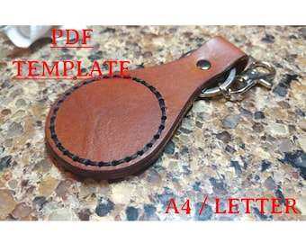 PDF 2.25" Circular Leather Keychain Template