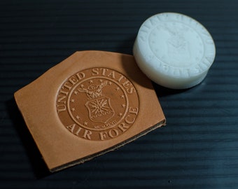 US Air Force Leather Stamp, Leatherworking Stamp, Embossing Tool for Leather Crafts, Military Insignia Carving Die — Sello para Cuero, Herramienta de Grabado