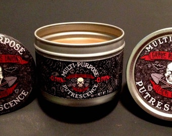 PUTRESCENCE® -Cloven- 3oz w/ 2.5" mirror compact, Pomade, Psychobilly, Rockabilly, Punk