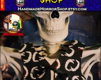 Bat Collar - bats, spiders, fangs, Pinstripe - Goth - Psychobilly Handmade