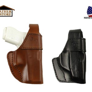 J&J Springfield HELLCAT Micro-Compact w/ Optic Sights OWB Belt Clip w/ Thumb Break Formed Premium Leather Holster