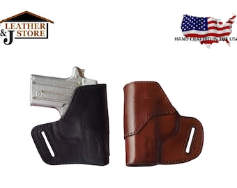 J&J Diamondback 380 DB380 W/ Crimson Trace Laser OWB Belt Carry Formed Premium Leather Holster