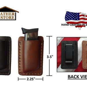 J&J Custom Formed BERETTA TOMCAT 3032 .32 Single Magazine Carrier Pouch Holster With Belt Clip