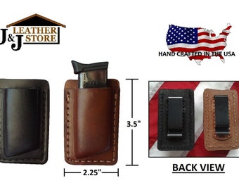 J&J Custom Formed RUGER LCP MAX .380 Double Stack Single Magazine Carrier Pouch Holster With Belt Clip