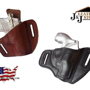J&J SPRINGFIELD HELLCAT Micro-Compact OWB 2-Slot Pancake Belt Carry Formed Premium Leather Holster