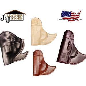 J&J COLT 1908 Pocket Pistol .25 Cal Formed Front Pocket Style Premium Leather Holster