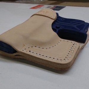 J&J Custom Fit RUGER LCP MAX 380 Will Not Fit Lcp or Lcp 2 Formed Premium Natural Leather Wallet Style Back / Cargo Pocket Holster image 5