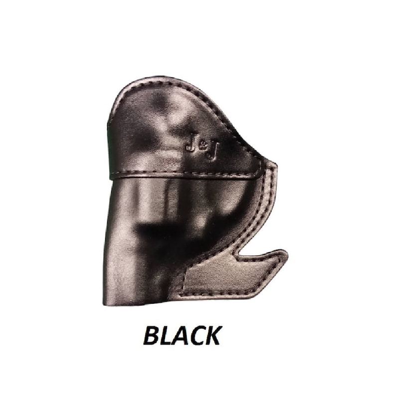 May include: Black leather holster with the text "J&J" embossed on the side.