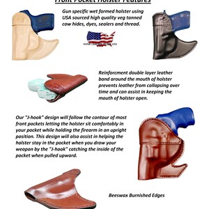 J&J RUGER LCP MAX 380 w/ Viridian E-Series Formed Front Pocket Style Premium Leather Holster image 3