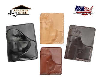 J&J RUGER EC9S Formed Wallet Style Premium Leather Back/Cargo Pocket Holster