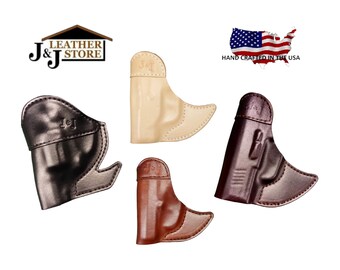 J&J Taurus PT738 TCP 380 w/ Crimson Trace Laser Formed Front Pocket Style Premium Leather Holster