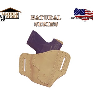 J&J Custom Fit TAURUS SPECTRUM Owb 2 Slot Pancake Belt Carry Formed Premium Natural Leather Holster