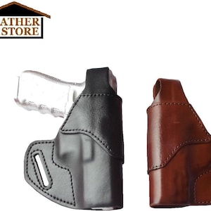 J&J Springfield HELLCAT PRO OWB Belt Carry w/ Thumb Break Formed Premium Leather Holster