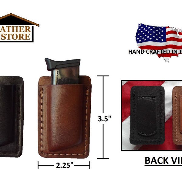 J&J Custom Formed RUGER LCP MAX 380 Double Stack Single Magazine Carrier Pouch Holster With Belt Loop