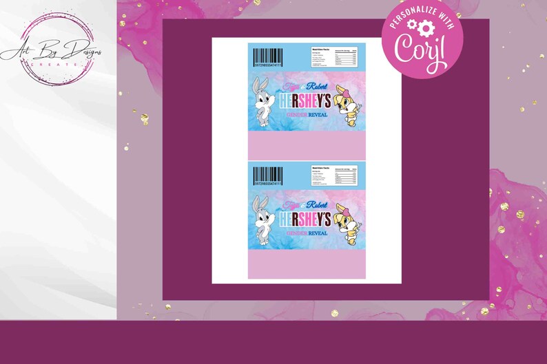 Buz and Lola Gender Reveal Hershey Wrapper Template - Etsy