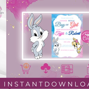 Buz & Lola Gender Reveal Baby Shower InvitationTemplate | Editable Gender Reveal Invitation | Instant Download| Editable Baby Shower Invite