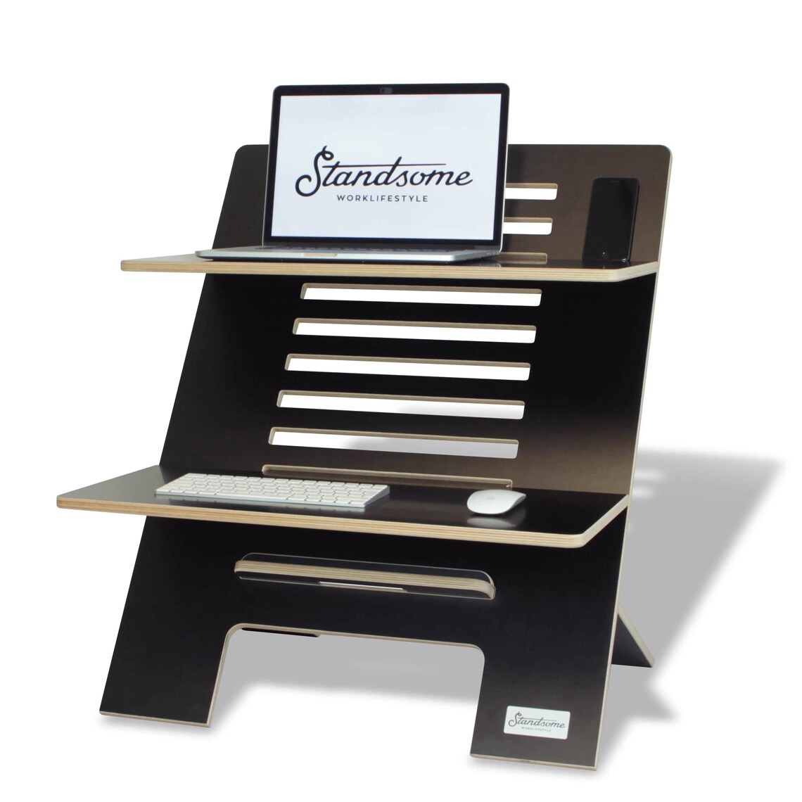 Standing desk wooden standing desk attachment wide level Etsy