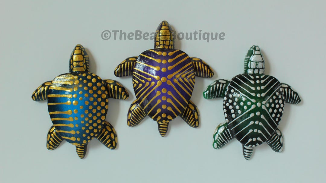 Turtle Races With Magnets Handpainted Turtle Magnets - Elegant Hand-painted Home Decor - Etsy