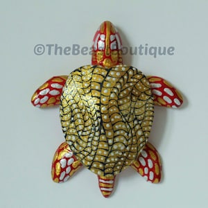 Imanes de tortuga pintados a mano: elegante decoración geométrica abstracta para la cocina y el hogar.