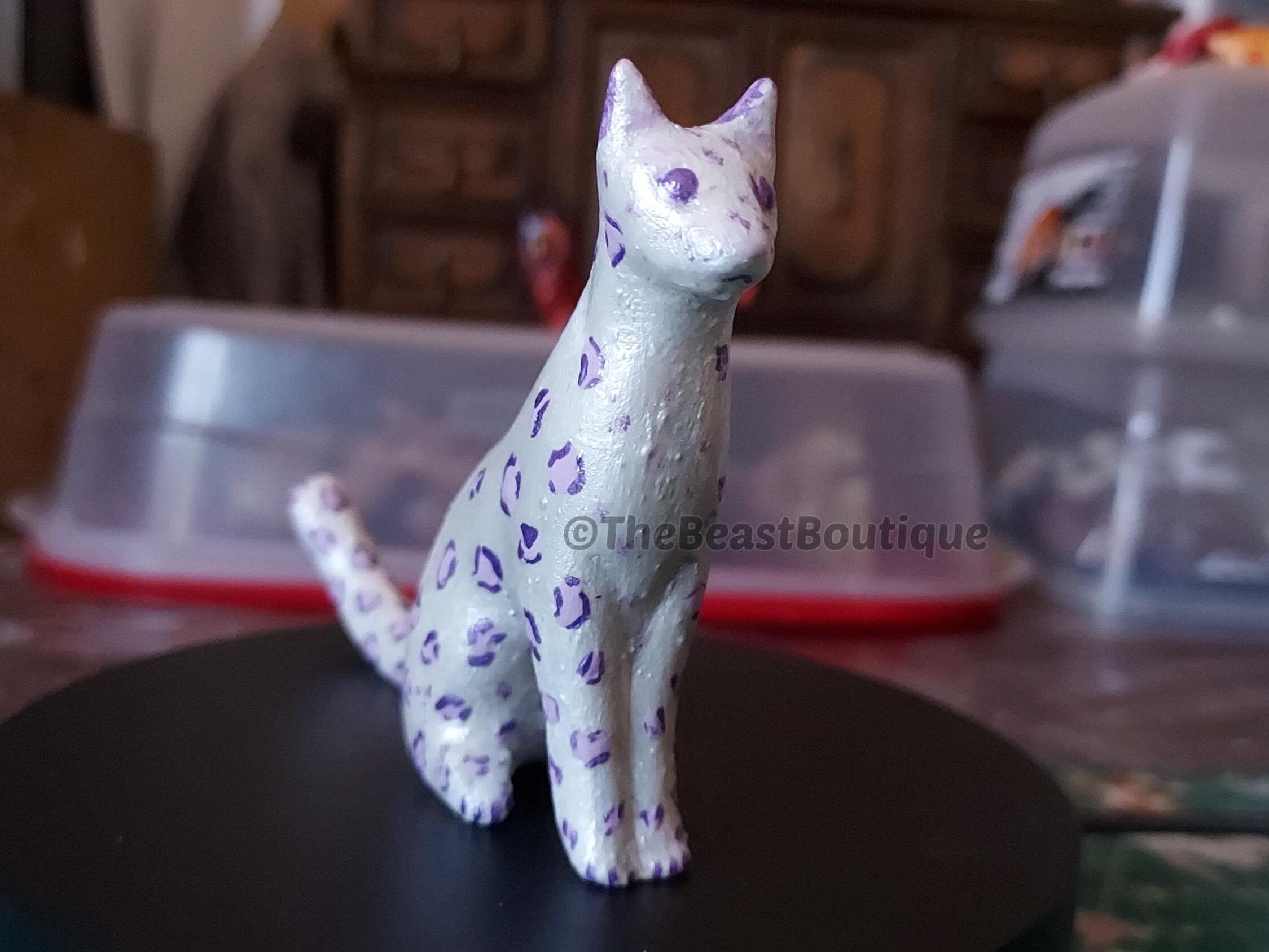 Painted Cat Figurine -  miniatures for indoor display