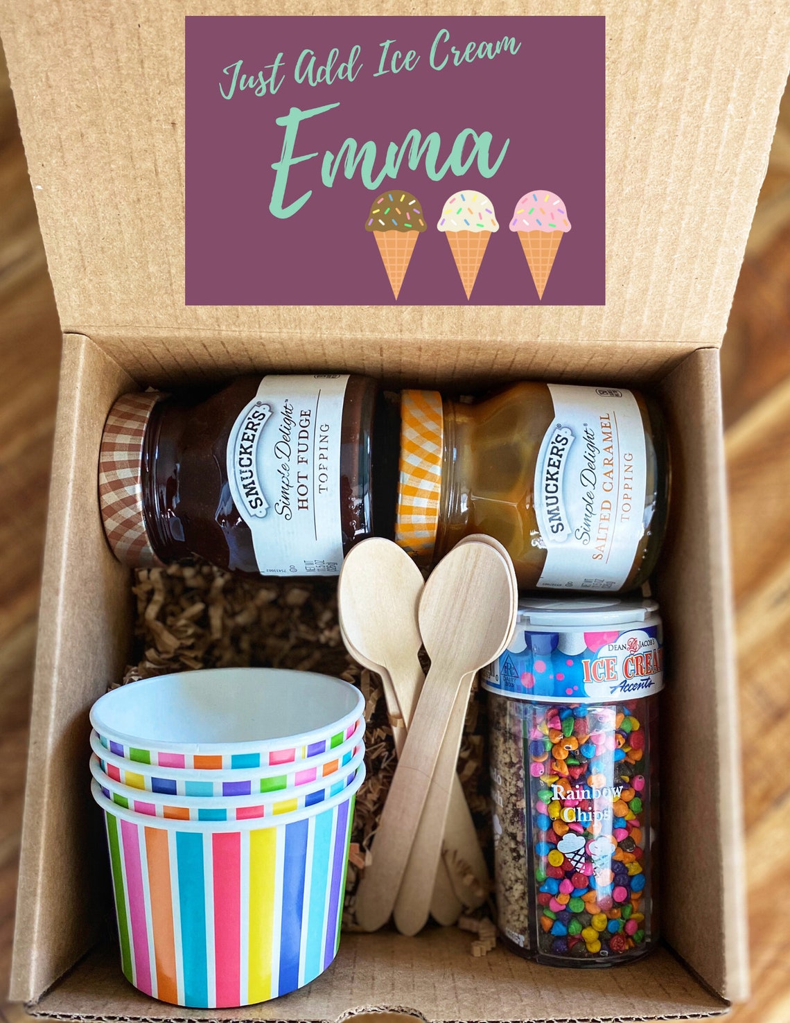 Free shipping on Just add ice cream gift box for your next Etsy