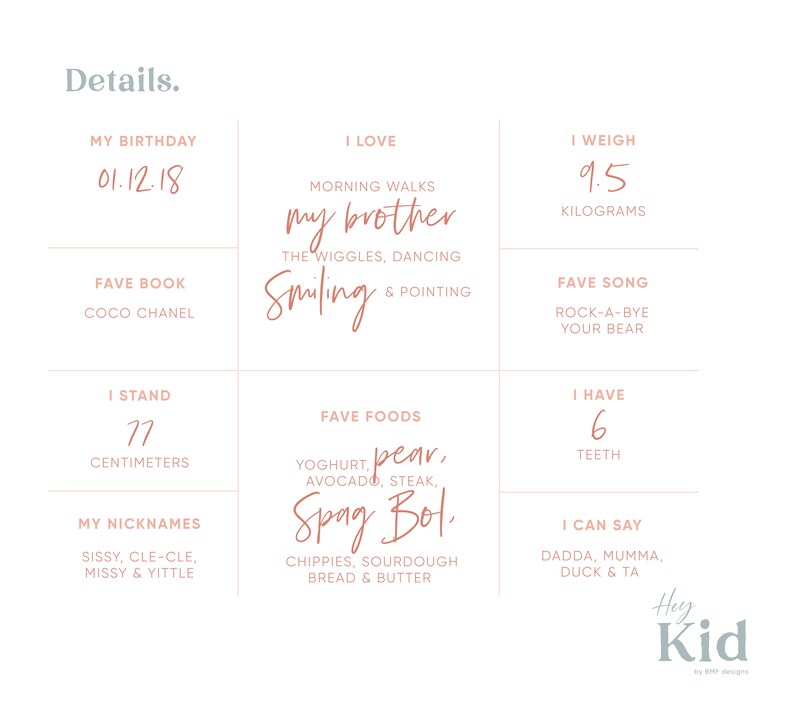 Digital Download Cute and Fun Kids Milestone Poster
