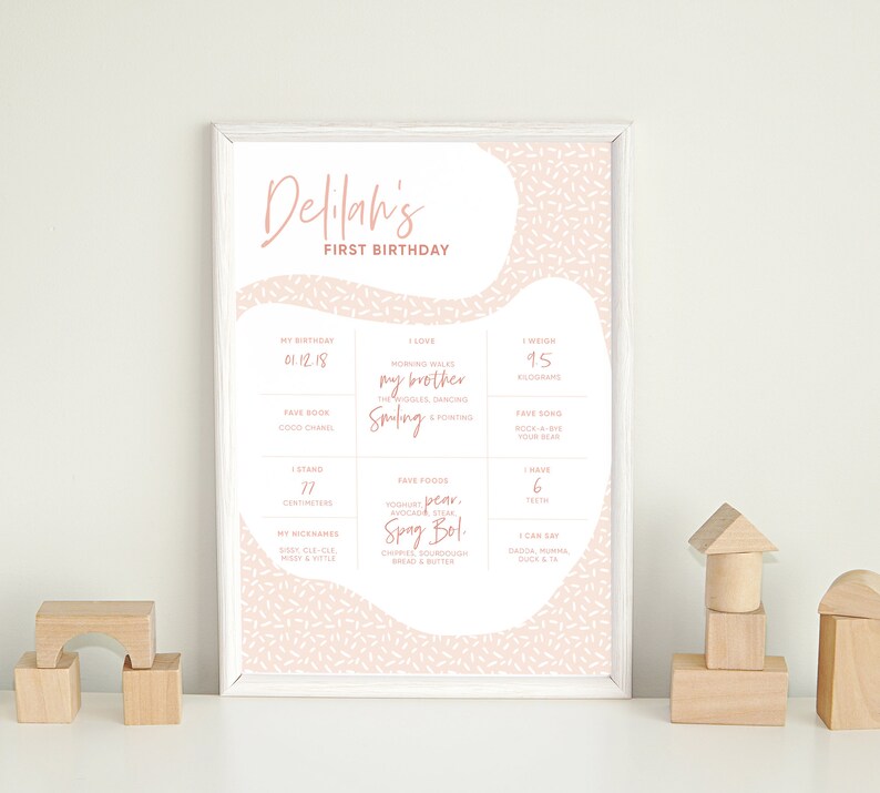 Digital Download Cute and Fun Kids Milestone Poster