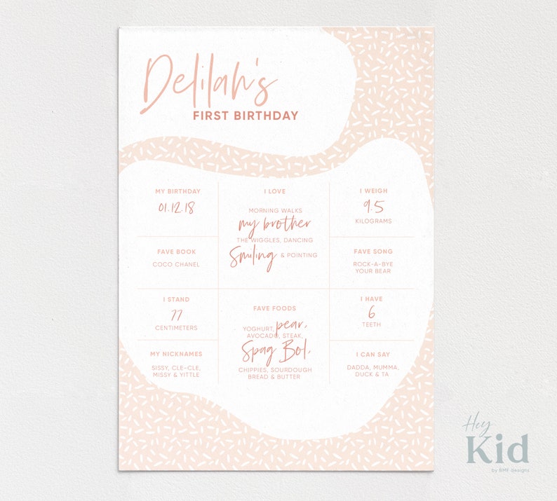 Digital Download Cute and Fun Kids Milestone Poster