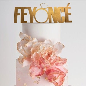 FEYONCE Engagement Cake Topper Gold, Silver, Wedding, Fiance, Bridal, Bachelorette