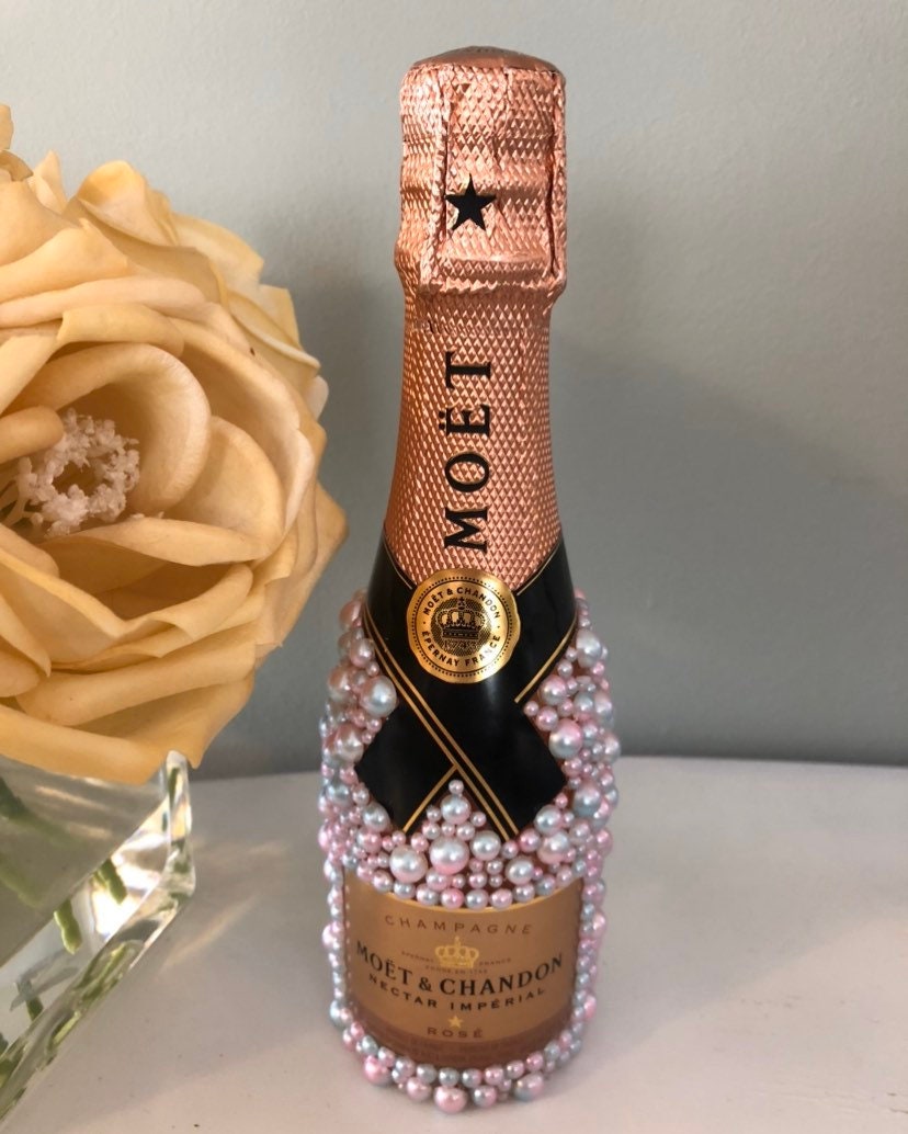 Customized Luxury Champagne Bottle Gift with Pearls Etsy