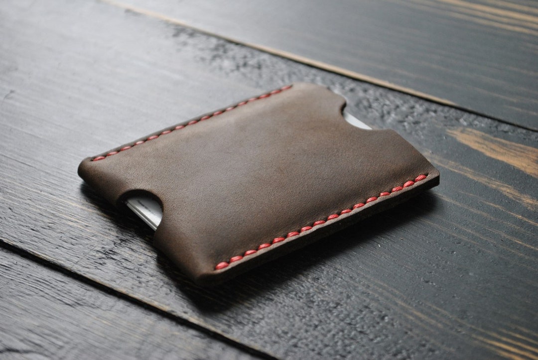 Leather Credit Card Sleeve, Business Card Sleeve, Leather Card Sleeve