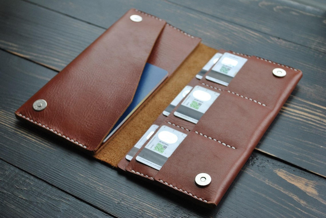 Handmade Leather Wallet Handstitched Leather Wallet With Etsy