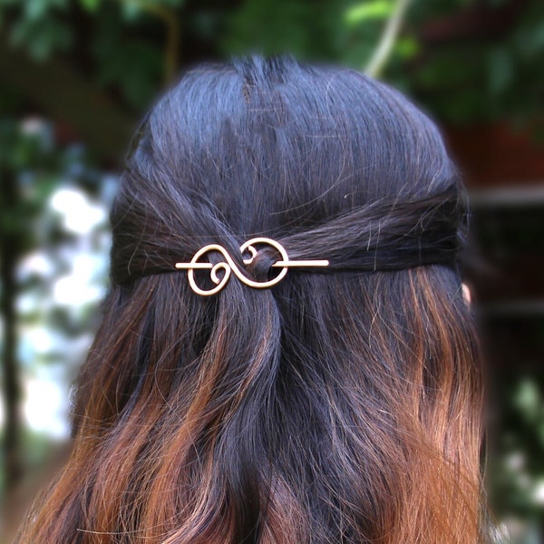 Petite barrette pour cheveux fins, barrette en cuivre, barrettes métalliques, cadeau pour elle